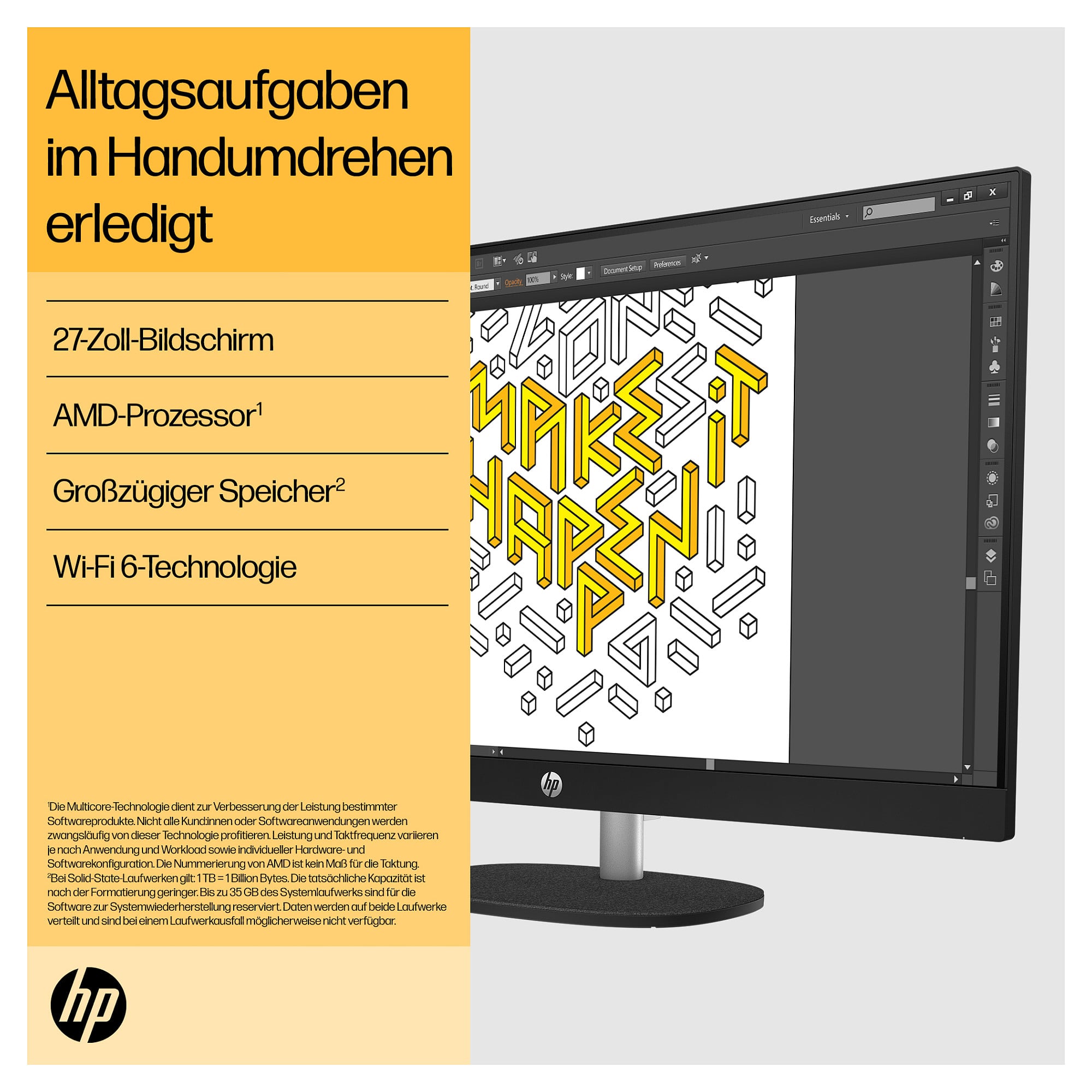 All-in-One računalo HP 27-cr0471ng (27" FHD, Ryzen 7 7730U, 16GB RAM, 1TB SSD, Windows 11 Home, White)-6