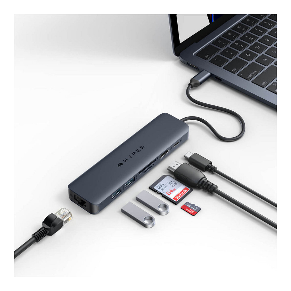 USB-C HUB TARGUS HyperDrive EcoSmart Gen.2 (7-u-1, 4K@60Hz, 100W PD)-1