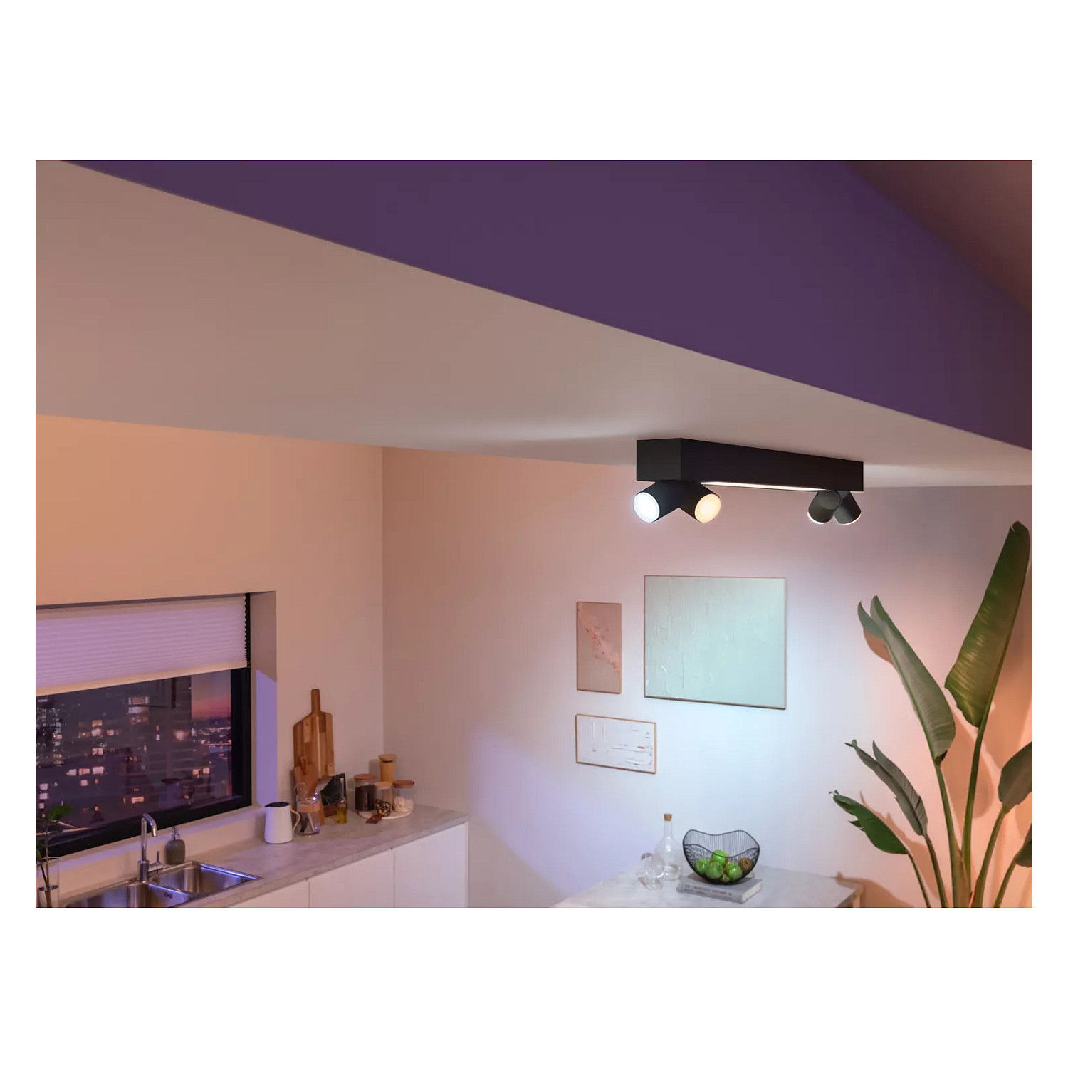 Stropna spot svjetiljka PHILIPS Hue Centris 4 (White and Color Ambiance, crna)-2