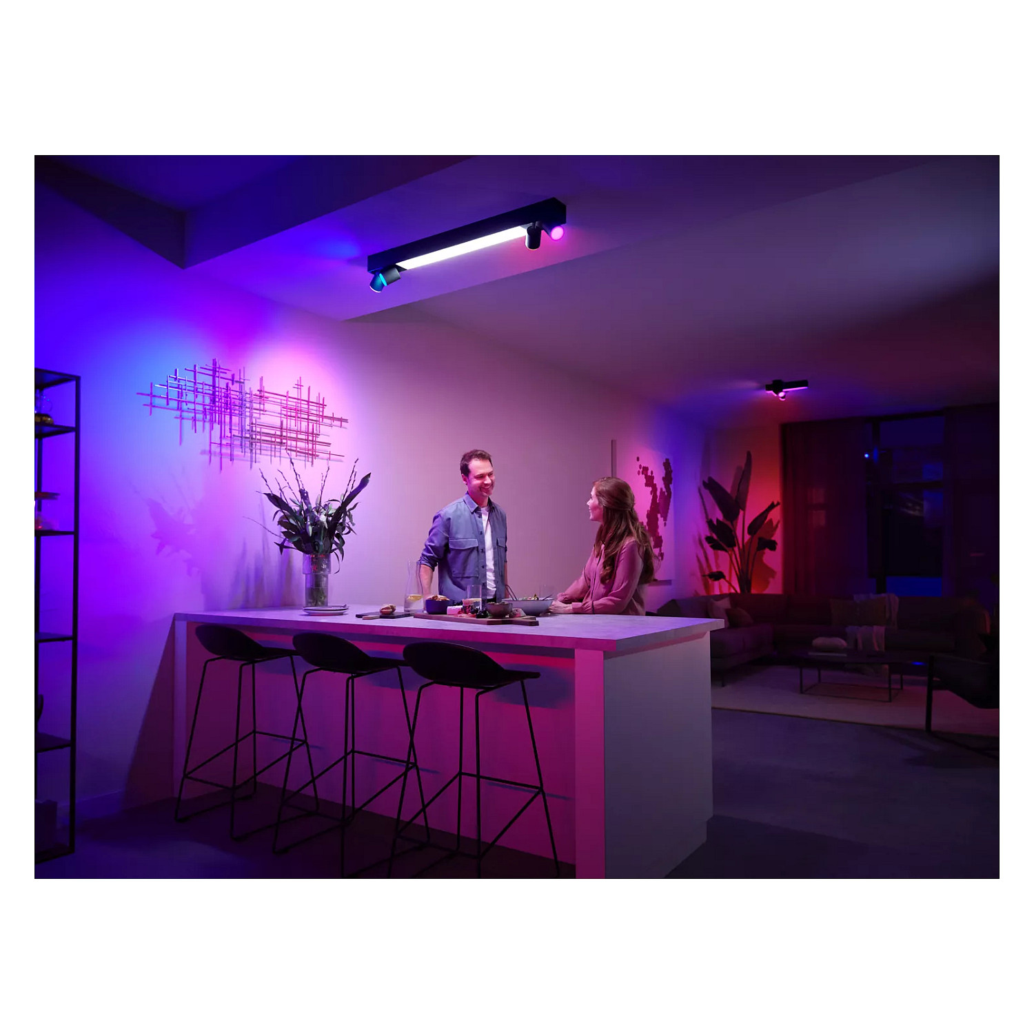 Stropna spot svjetiljka PHILIPS Hue Centris 4 (White and Color Ambiance, crna)-3