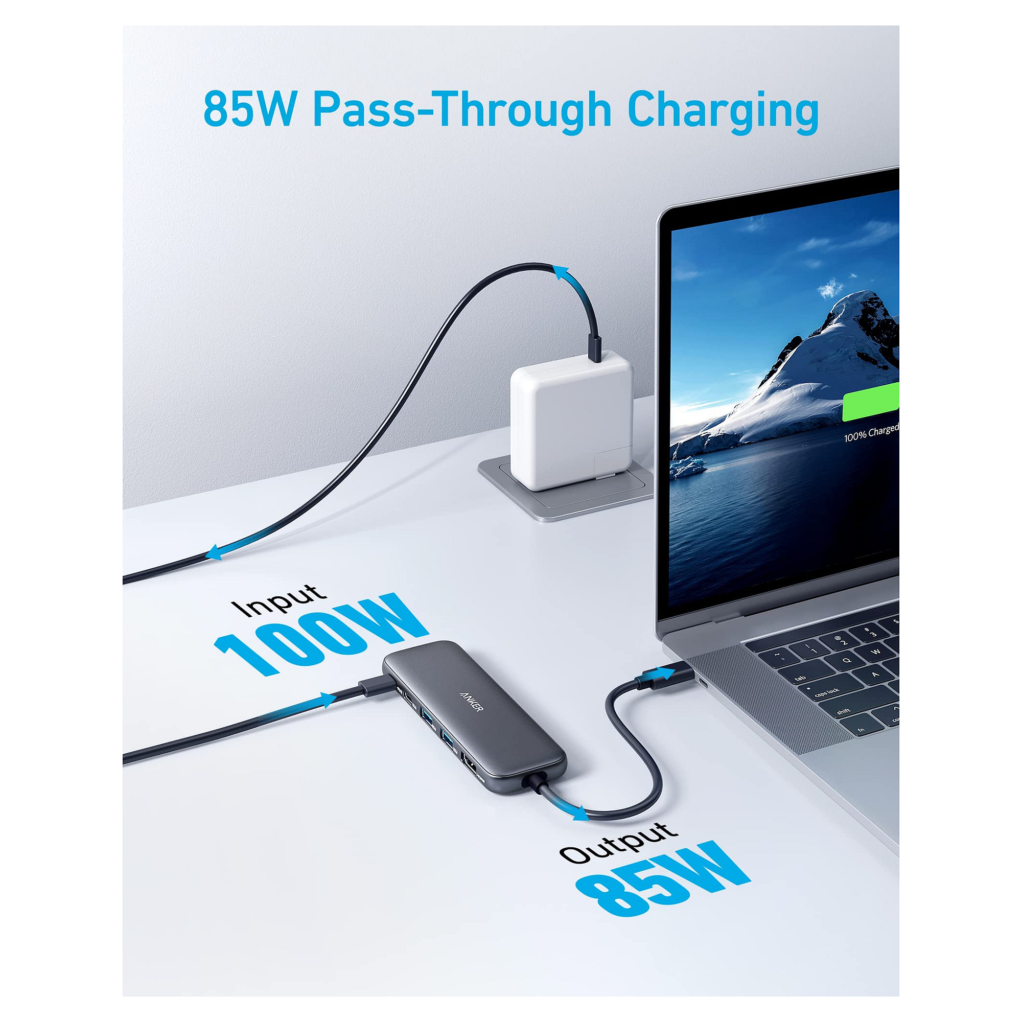 USB-C Hub ANKER 332 (5-u-1, 4K HDMI, 100W Power Delivery, 5 Gbps)-2