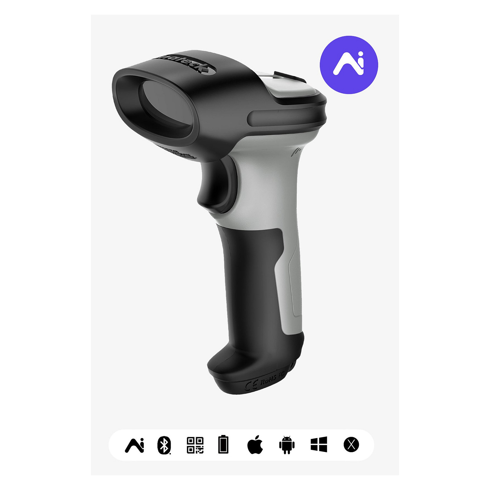 Barcode skener INATECK BCST-72 (sivi)-0