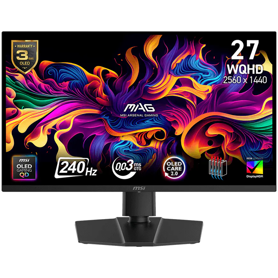 Gaming monitor MSI MAG 272QPW QD-OLED (27", QHD, 280Hz, 0.03ms, bijeli)