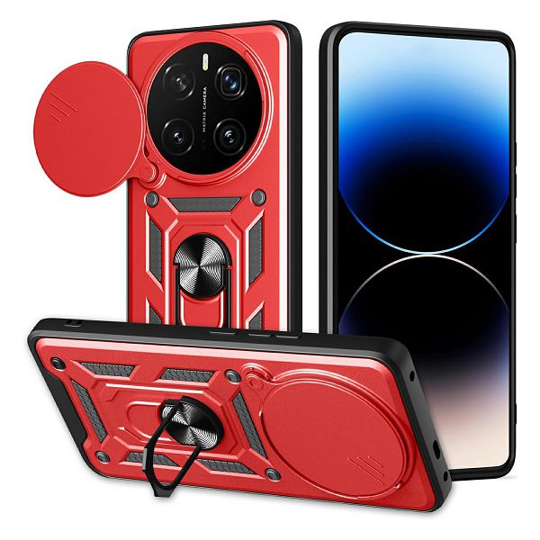 Maska HONOR Magic 8 Pro (Anti-Shock, s prstenom, crvena)