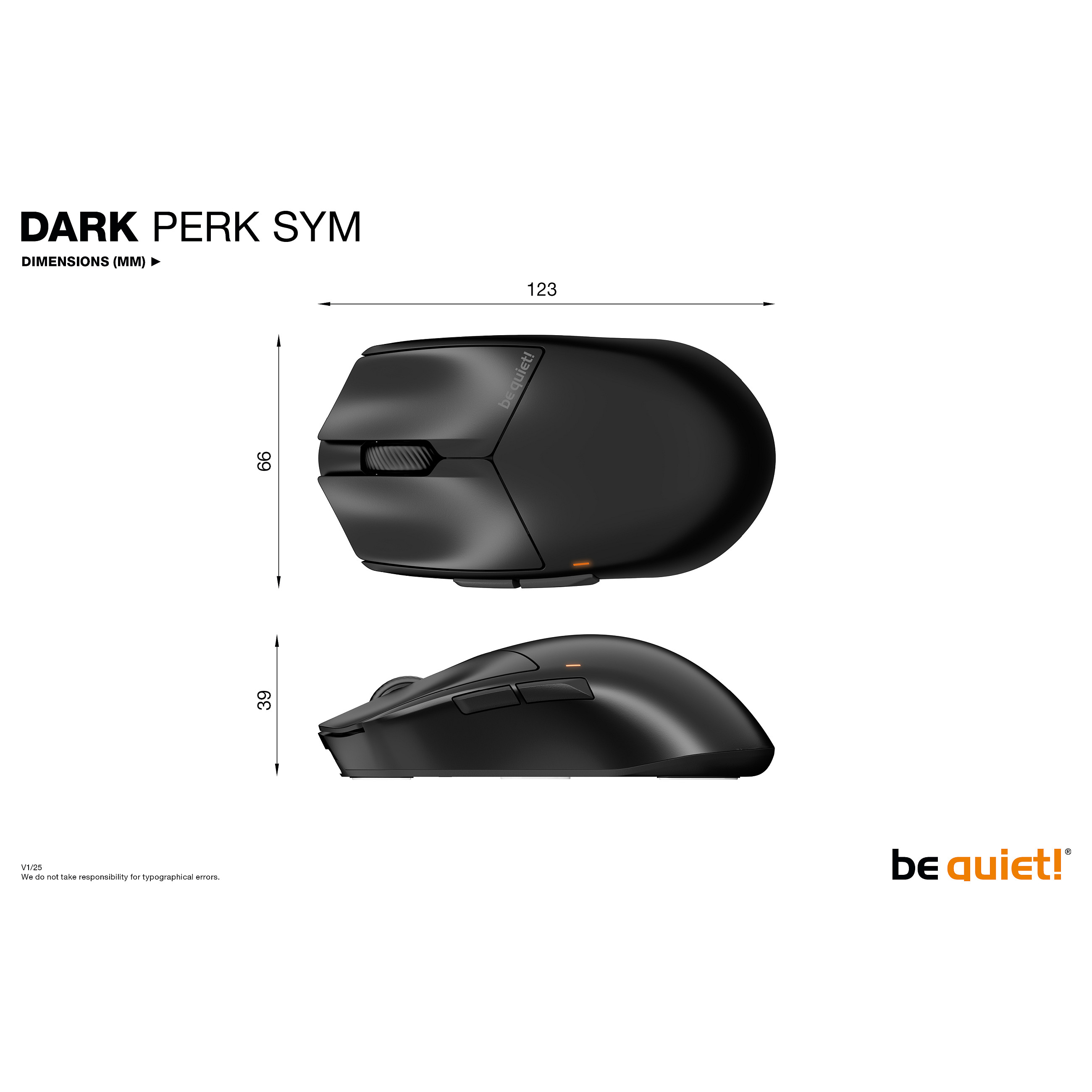 Bežični gaming miš BE QUIET! Dark Perk Sym (55g, 32000 DPI, 8000Hz, 2.4GHz)-9