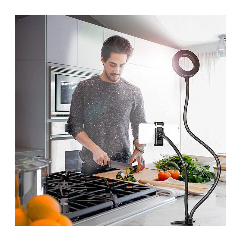 Držač za mobitel LOGILINK s Ring Light svjetlom (8.5cm)-5