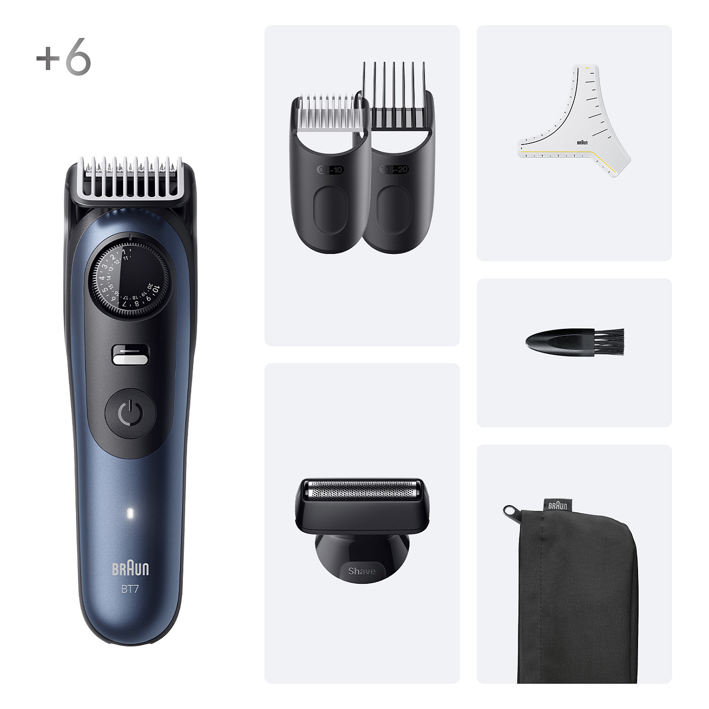 Trimer za bradu BRAUN Series 7 BT7520 (baterija/struja, tamno plava metalik, 6 nastavaka)-1