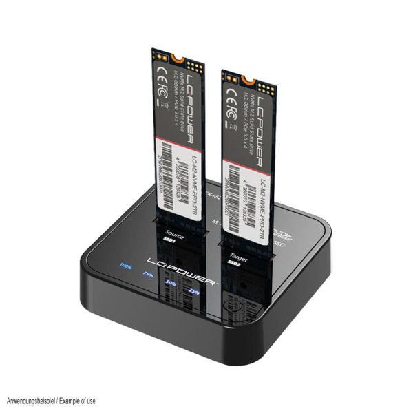 Docking stanica LC-POWER LC-DOCK-M2-V2 (2x M.2 NVMe, USB-C 3.2 Gen 2)