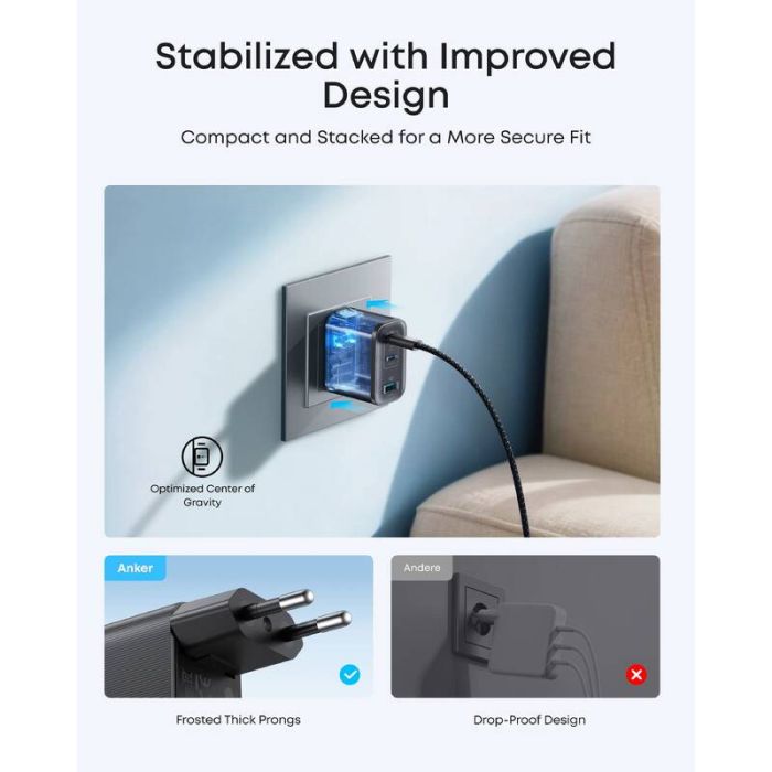 Kućni punjač ANKER Nano 3-port (70W)-2