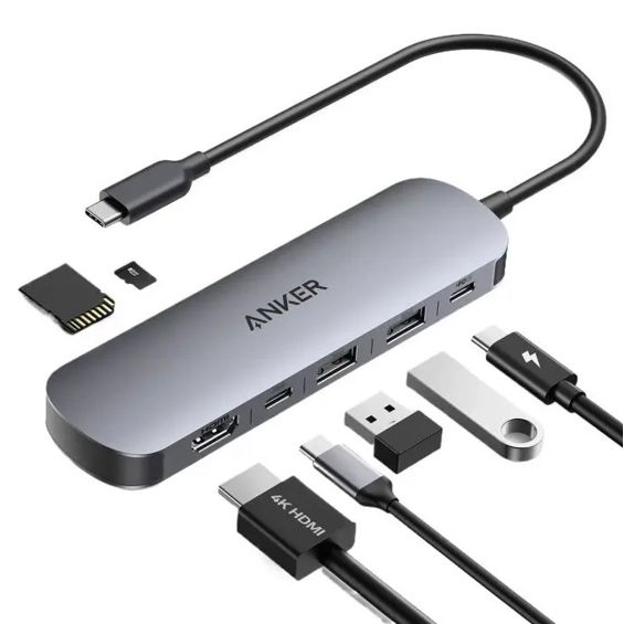 USB-C Hub ANKER Nano 7in1 (7-u-1, 4K HDMI, 100W PD)-1