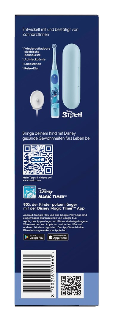 Dječja električna zubna četkica ORAL-B iO Kids Stitch (Plava)-4