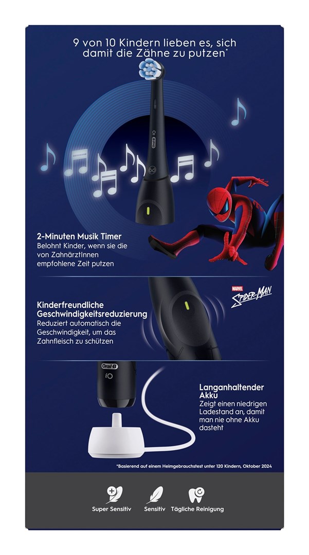Električna četkica za zube ORAL-B iO Kids Spiderman (dječja, crna)-2