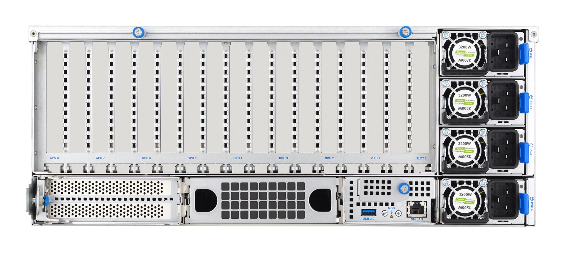 Rack serverska platforma ASUS ESC8000A-E13X (4U, AMD EPYC 9005, 8xNVMe, 2xM.2, 2x10GbE, 8xQSFP, IPMI, 3200W)-10