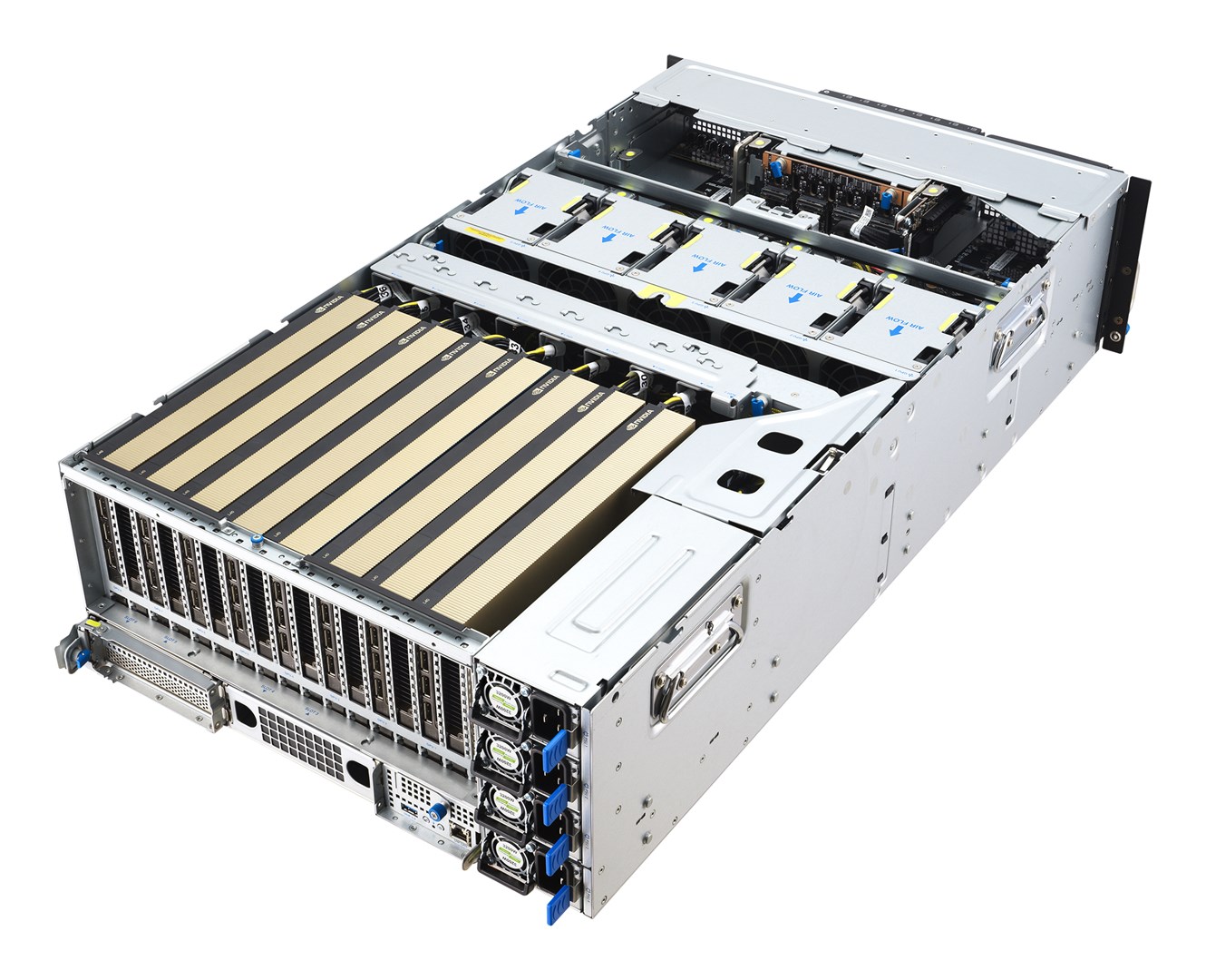 Rack serverska platforma ASUS ESC8000A-E13X (4U, AMD EPYC 9005, 8xNVMe, 2xM.2, 2x10GbE, 8xQSFP, IPMI, 3200W)-7