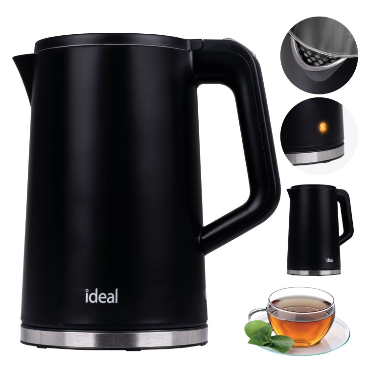 Kuhalo za vodu IDEAL (1.7L, 1500W, inox, crno)-3