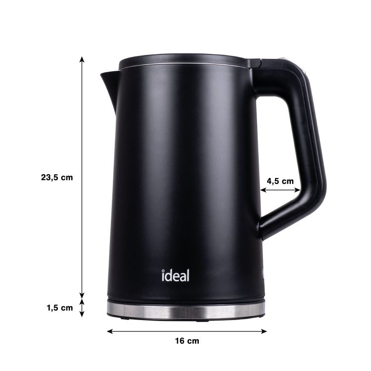 Kuhalo za vodu IDEAL (1.7L, 1500W, inox, crno)-2
