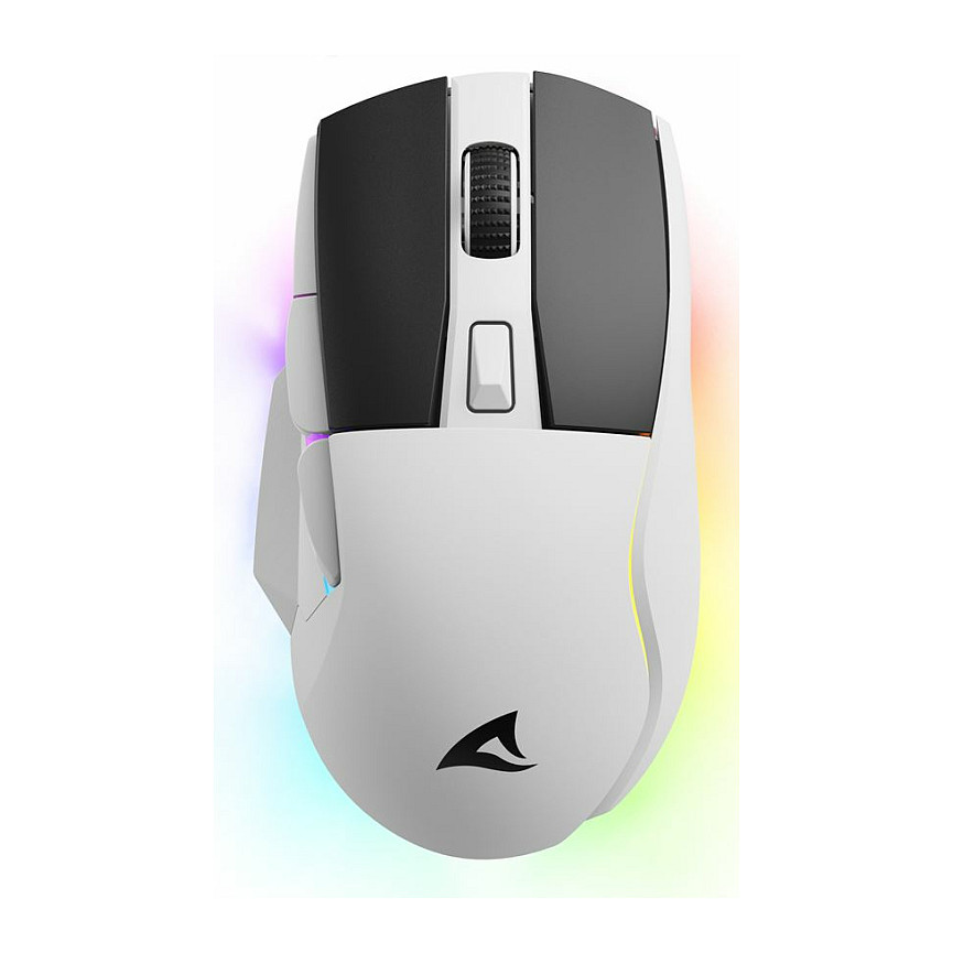 Miš SHARKOON Shark SGM50W (bežični, 6400 DPI, bijeli)-0