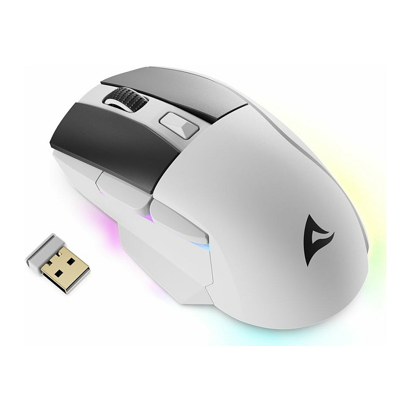 Miš SHARKOON Shark SGM50W (bežični, 6400 DPI, bijeli)-1
