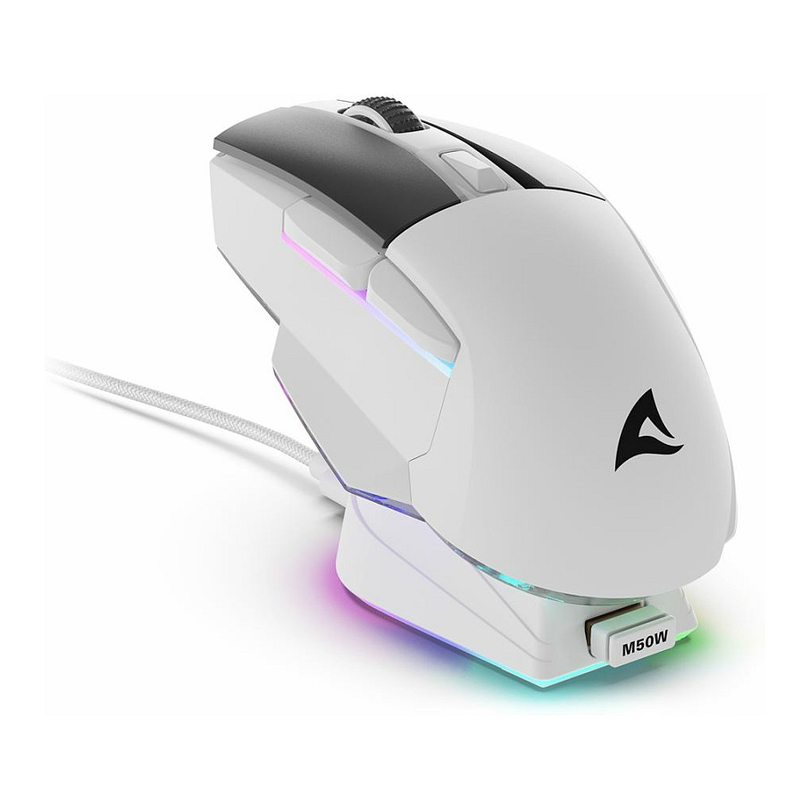 Miš SHARKOON Shark SGM50W (bežični, 6400 DPI, bijeli)-5