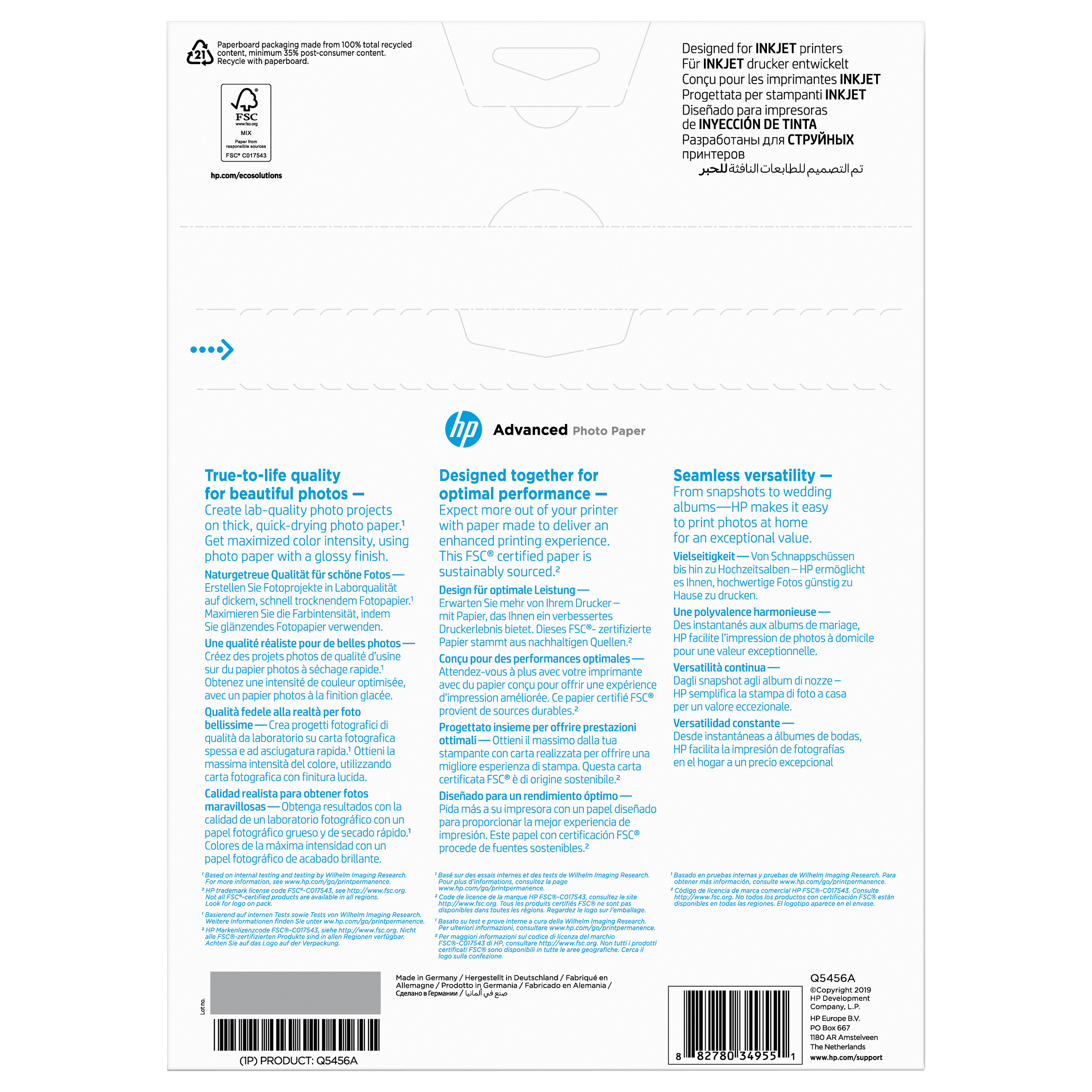 Foto papir HP Advanced Q5456A (A4, 250g, 25 listova, sjajni)-6
