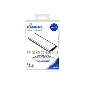 Eksterni SSD MEDIARANGE MR1102 (480GB, USB-C 3.2 Gen 2, srebrni)