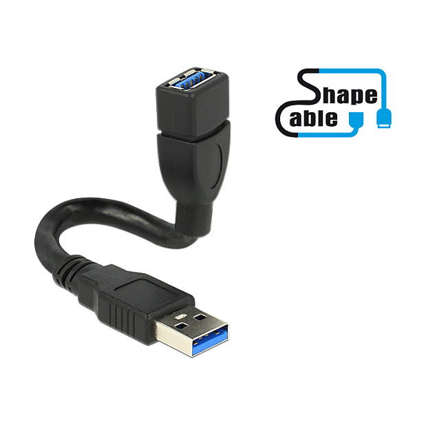 USB 3.0 produžni kabel DELOCK ShapeCable 83713 (USB-A (M) na USB-A (Ž), 0.15m)-1