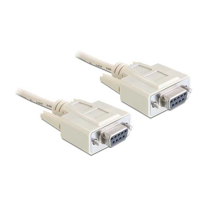 Null modem kabel DELOCK 84250 (RS-232, D-Sub9 ženski na ženski, 5m)