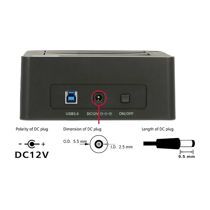 Docking stanica DELOCK 62661 (2x 2.5"/3.5" SATA III, USB 3.0, Clone funkcija)-1