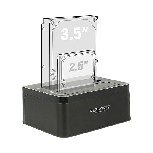 Docking stanica DELOCK 62661 (2x 2.5"/3.5" SATA III, USB 3.0, Clone funkcija)-3