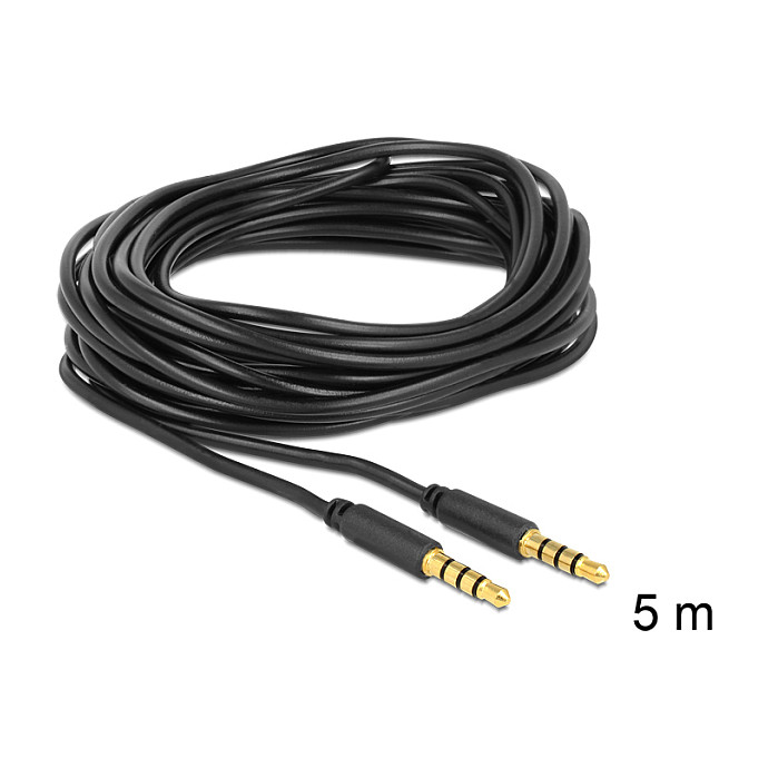 Audio kabel DELOCK 83438 (3.5mm 4-pin, 5m, crni)-1