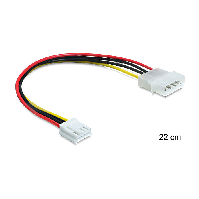 Kabel za napajanje DELOCK (4-pin Molex muški > 4-pin Floppy ženski, 15 cm)