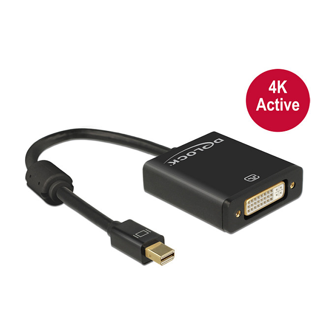 Adapter DELOCK mini DisplayPort 1.2 na DVI 24+5 (4K, aktivni, crni)-1