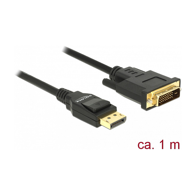 Kabel DELOCK 85312 (DisplayPort 1.2 na DVI 24+1, 1m, pasivni)-1