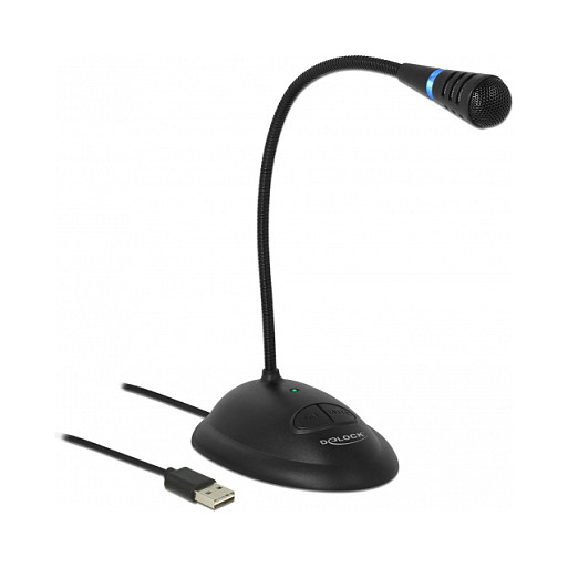 Stolni USB Mikrofon DELOCK Gooseneck (s postoljem i Mute tipkom)-1