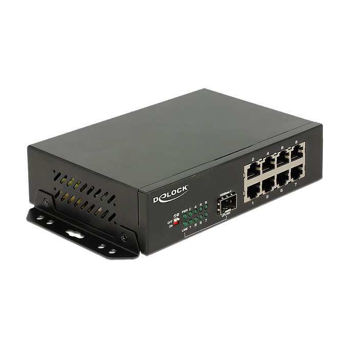 Mrežni Switch DELOCK 87708 (8-portni, Gigabit, 10/100/1000 Mbps, metalno kućište)