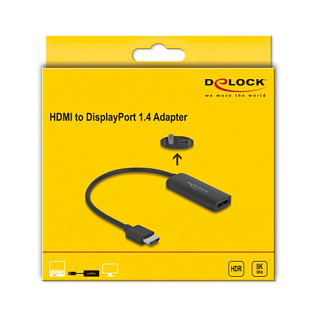 Adapter DELOCK 64213 (HDMI-A (M) na DisplayPort (Ž), 8K)-2