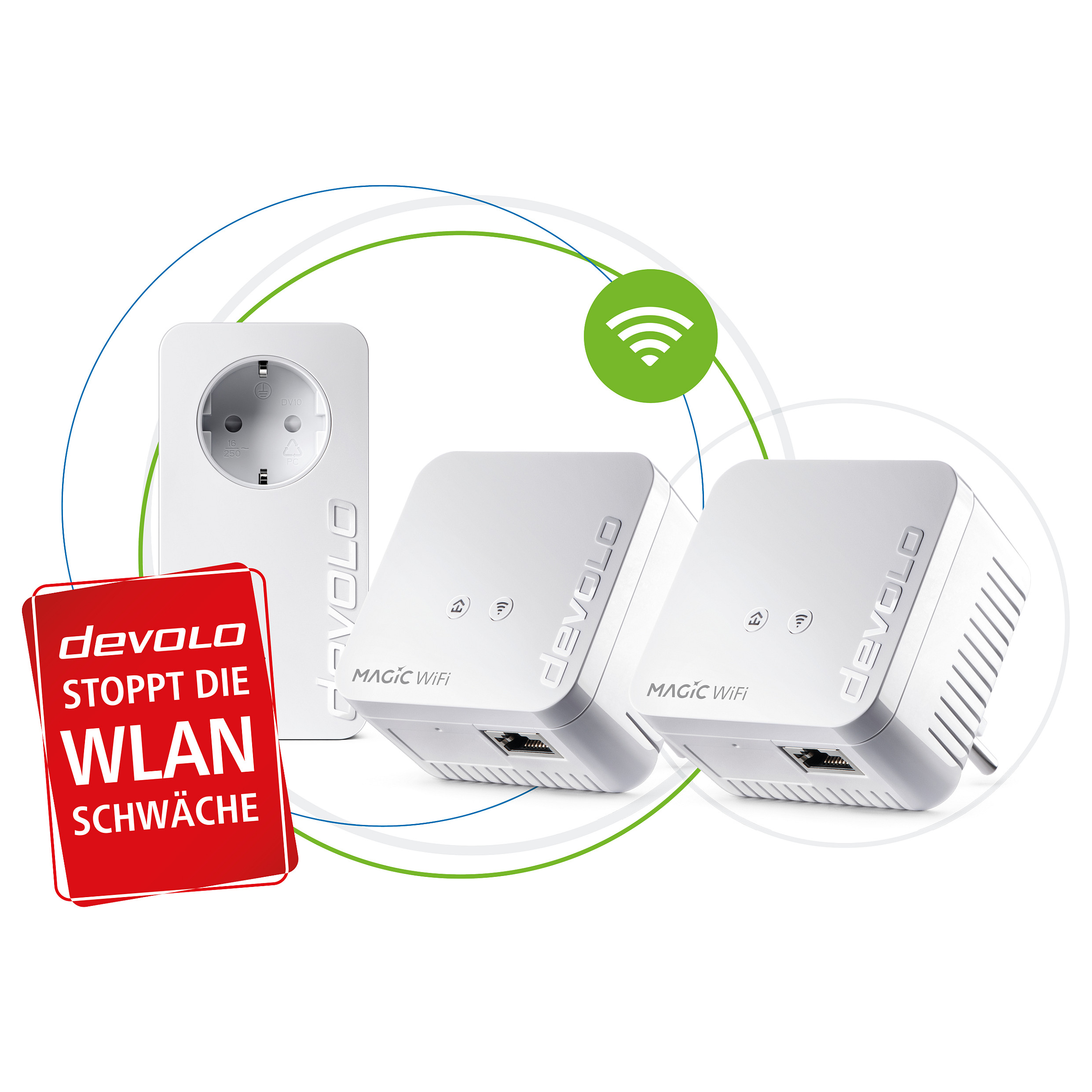 Powerline adapter DEVOLO Magic 1 WiFi mini Multiroom Kit (1200Mbps, 3 adaptera)-1