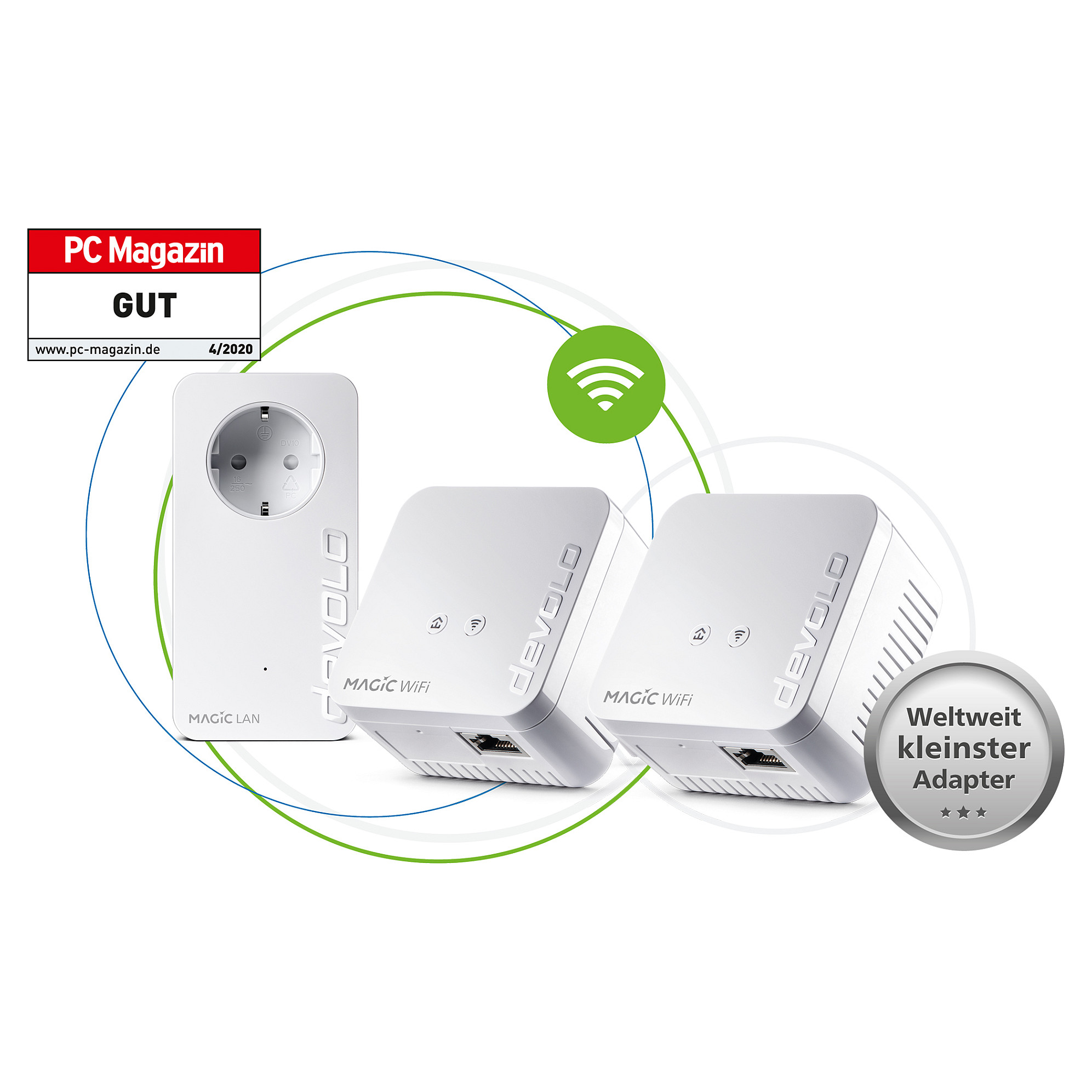 Powerline adapter DEVOLO Magic 1 WiFi mini Multiroom Kit (1200Mbps, 3 adaptera)-2