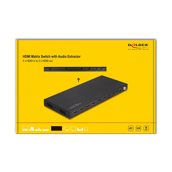 HDMI Matrix Switch DELOCK 4x2 (4K 60Hz, Audio Extractor, ARC)-3