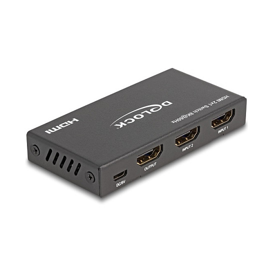 HDMI preklopnik DELOCK 18607 (2x1, 8K 60Hz, HDR, daljinski upravljač)