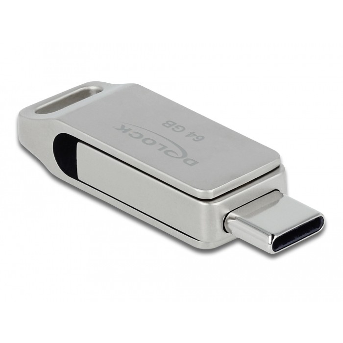 USB memorija DELOCK 54075 (64GB, USB 3.2 Gen 1, USB-C/USB-A, metalno kućište)-1