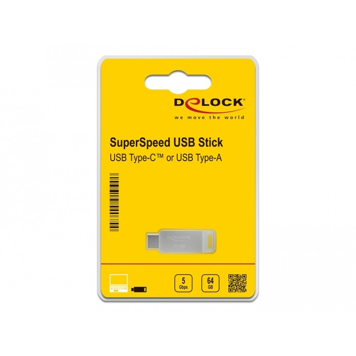 USB memorija DELOCK 54075 (64GB, USB 3.2 Gen 1, USB-C/USB-A, metalno kućište)-3
