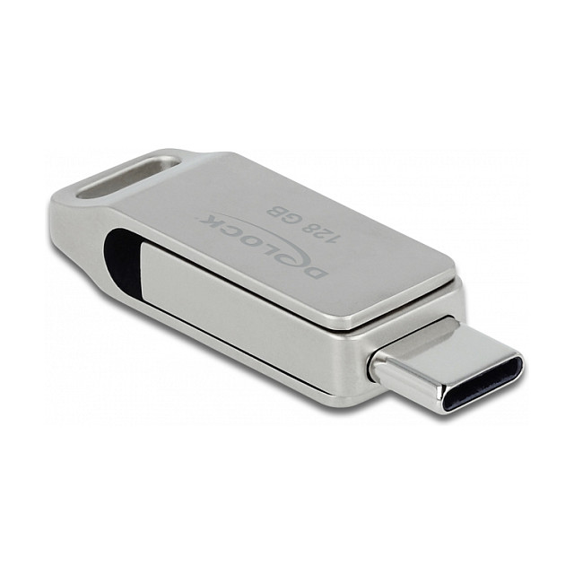 USB stick DELOCK 54076 (128GB, USB 3.2 Gen 1, USB-C/USB-A, metalni)-1