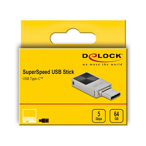 USB stick DELOCK Mini USB-C 64GB (5Gbps, metalno kućište)-4