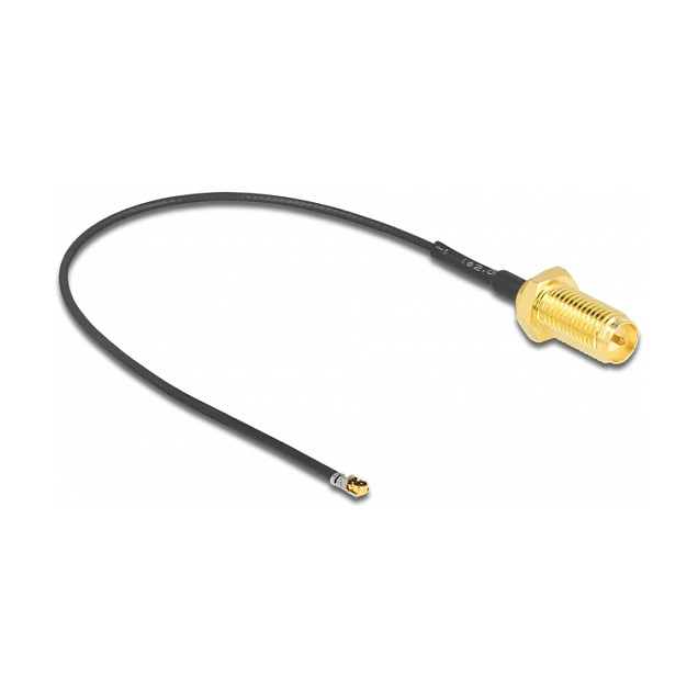 Pigtail kabel DELOCK RP-SMA ženski na MHF 4L LK muški (10 cm, 1.37 mm, ugradbeni)