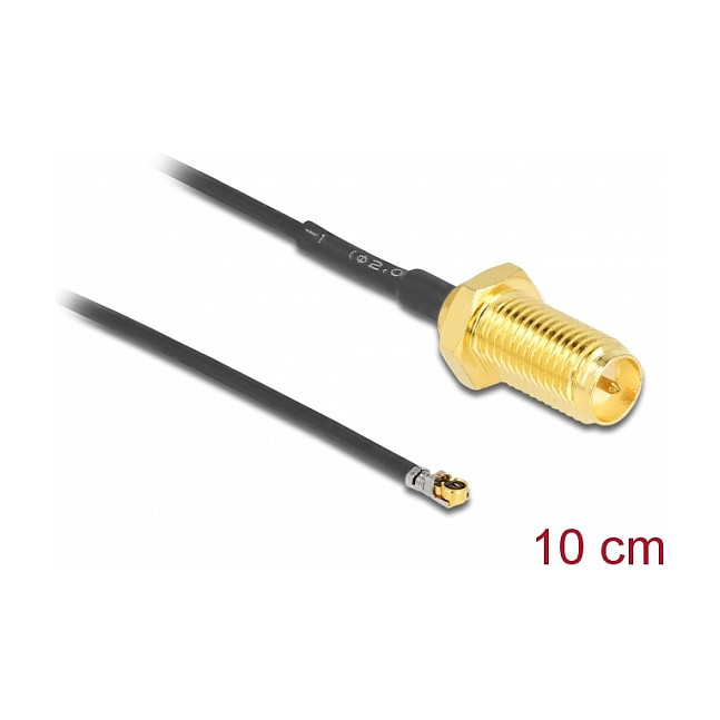 Pigtail kabel DELOCK RP-SMA ženski na MHF 4L LK muški (10 cm, 1.37 mm, ugradbeni)-1