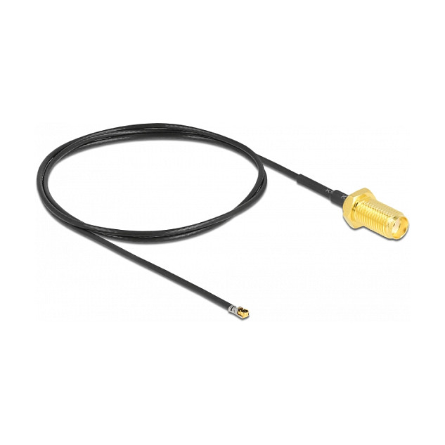 Pigtail kabel DELOCK SMA ženski na MHF 4L muški (50 cm, 1.37 mm, 10 mm navoj)-0