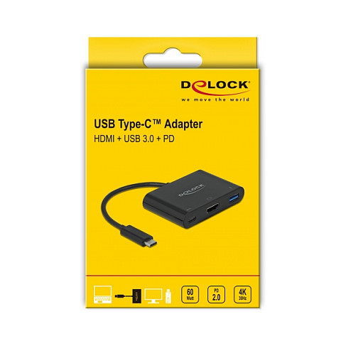 USB-C multiport adapter DELOCK 64091 (USB-C na HDMI 4K@30Hz, USB-A, USB-C PD 60W)-1