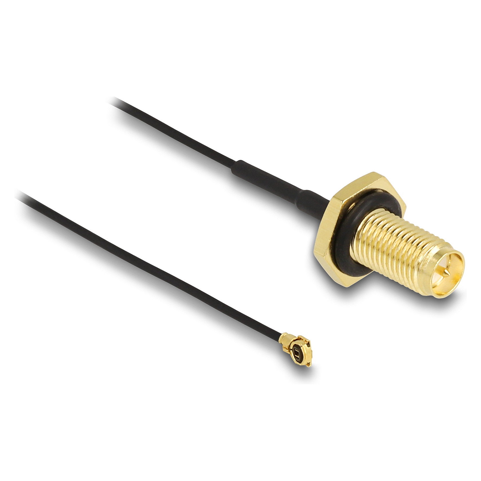 Antenski pigtail kabel DELOCK RP-SMA (ž) na MHF I (m) (35cm, 1.13mm, otporan na prskanje)