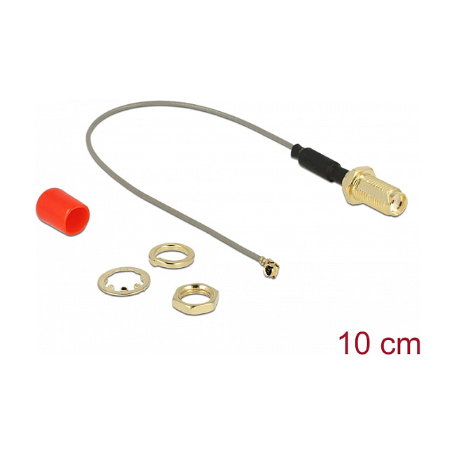 Antenski pigtail kabel DELOCK SMA na I-PEX MHF I (10cm, feritna jezgra)
